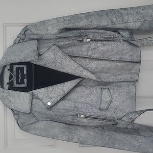 Leather fitted moto jacket